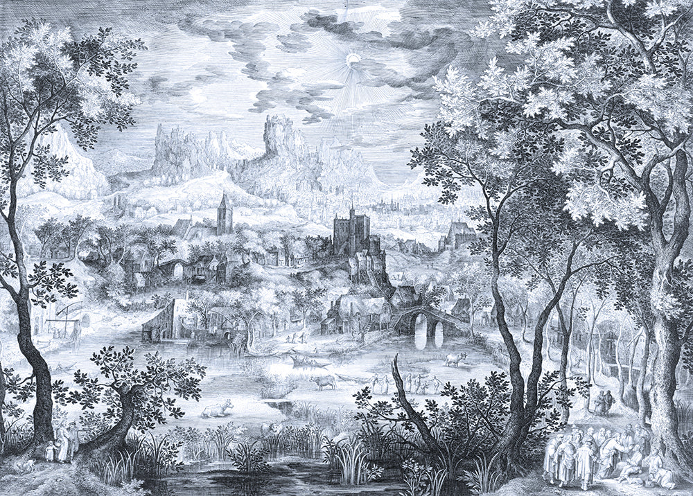 Little Village in the Clouds Wall Mural