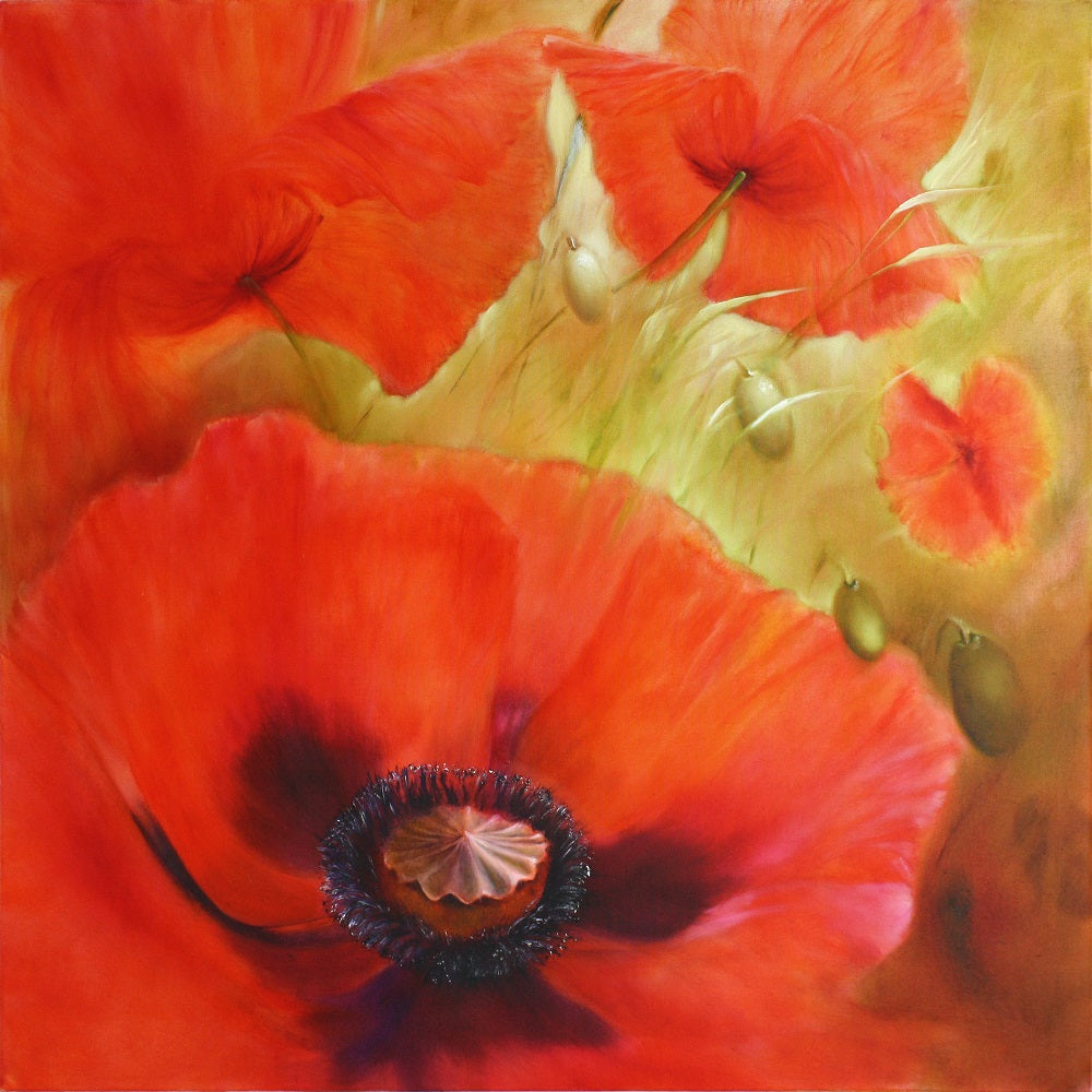 Four Poppies Wall Mural