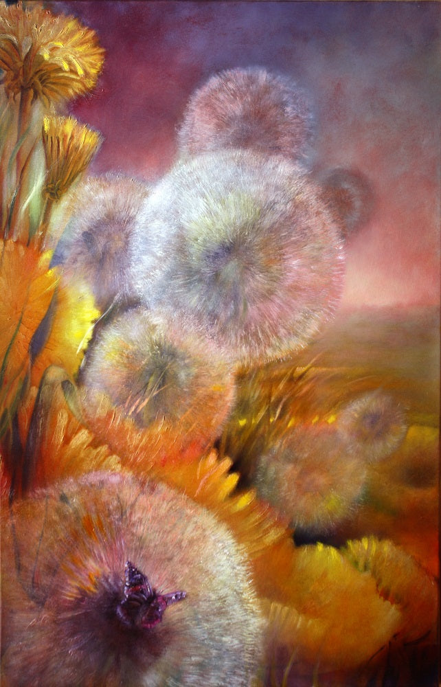 The Meadow Dandelions With a Butterfly Wall Mural