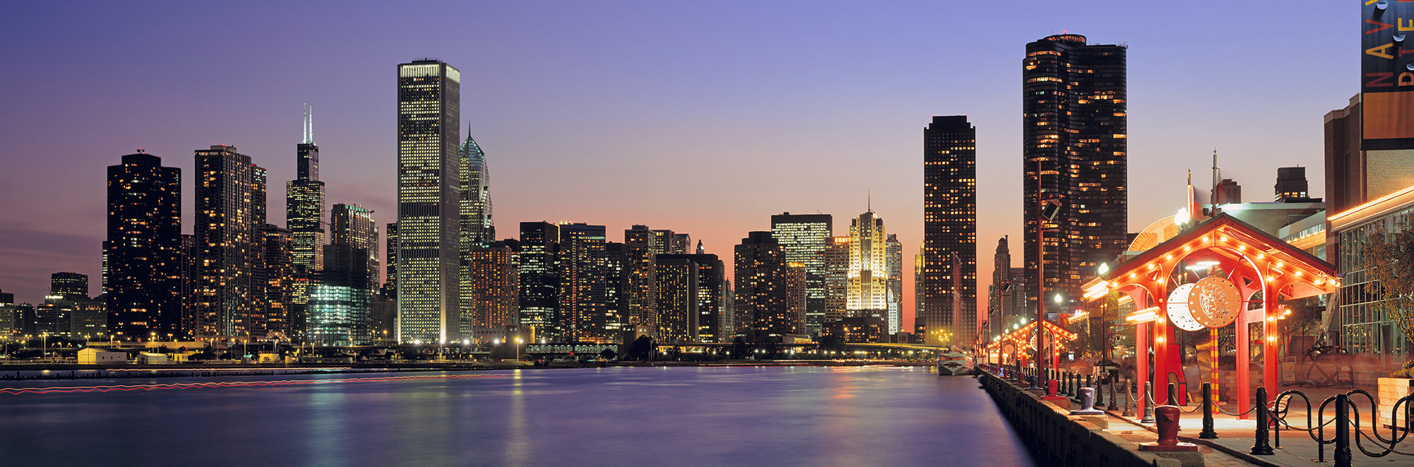 View Of The Navy Pier And Skyline, Chicago, Illinois, USA Wall Mural