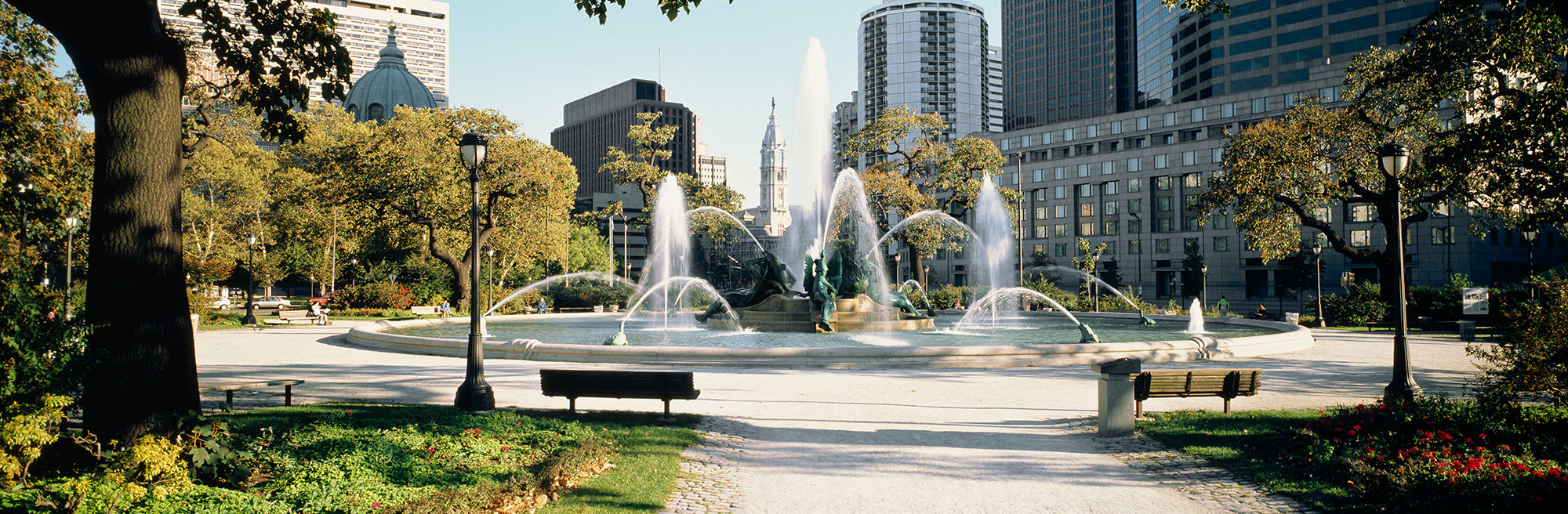 Fountain In A Park, Swann Memorial Fountain, Logan Circle, Philadelphia, Philadelphia County, Pennsylvania, USA Wall Mural