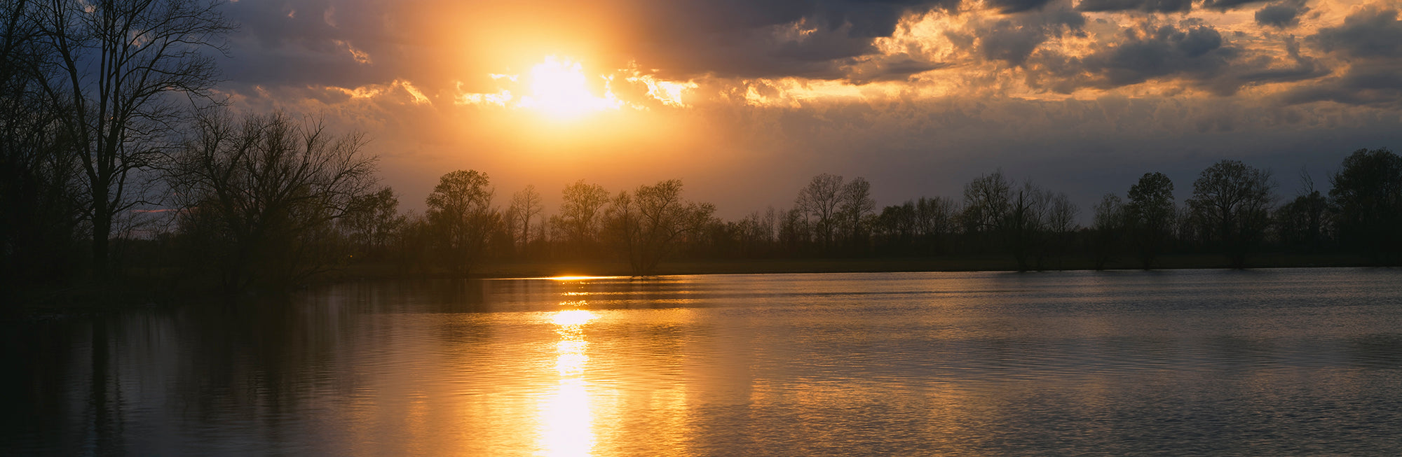 Reflection Of Sun In Water, West Memphis, Arkansas, USA Wall Mural