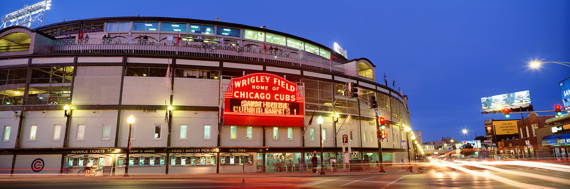 USA, Illinois, Chicago, Cubs, Baseball Wall Mural