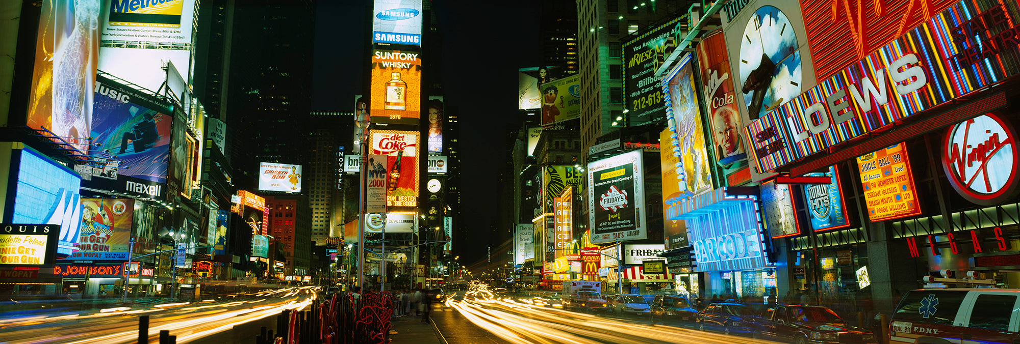 Neon Boards In A City Lit Up At Night, Times Square, New York City, New York State, USA Wall Mural