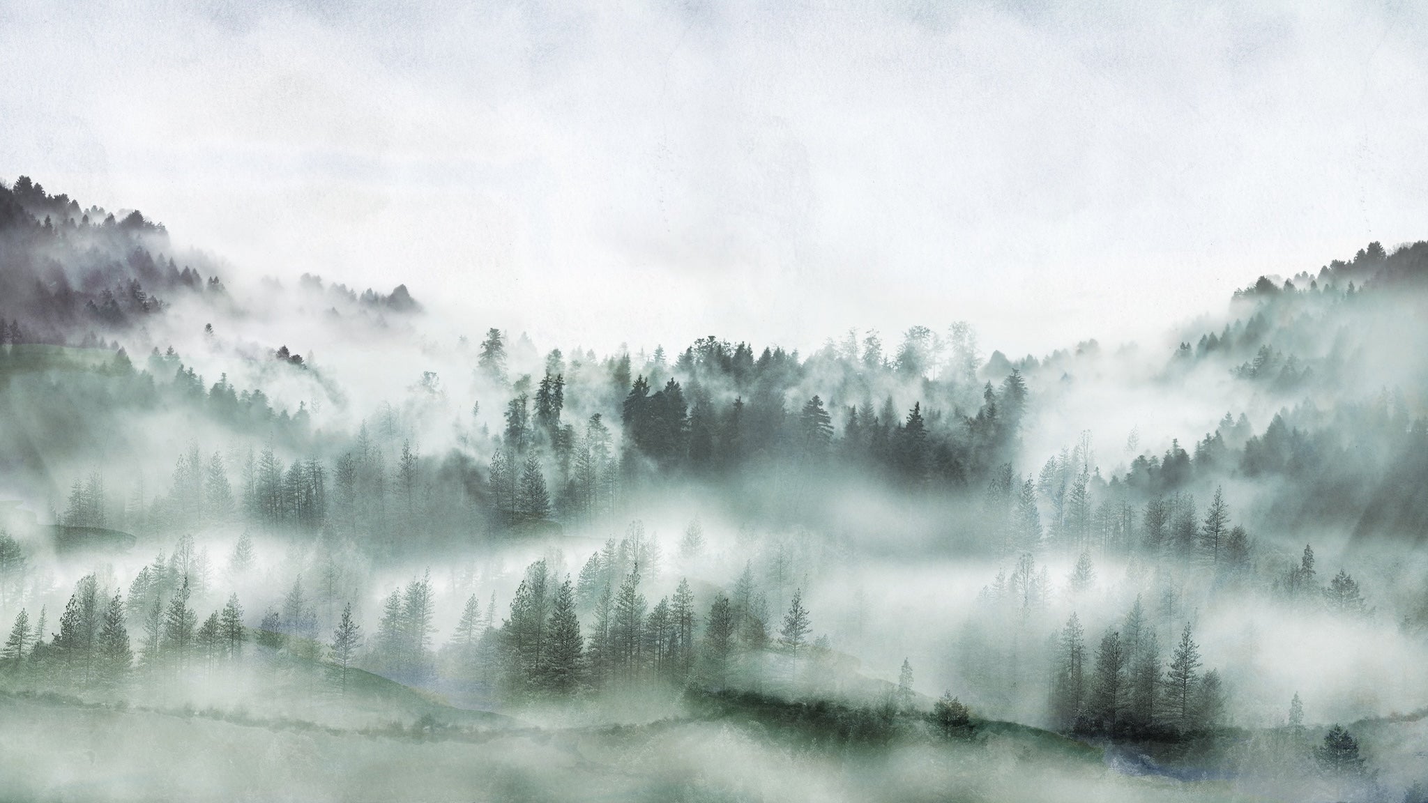 Misty Mountain Wall Mural