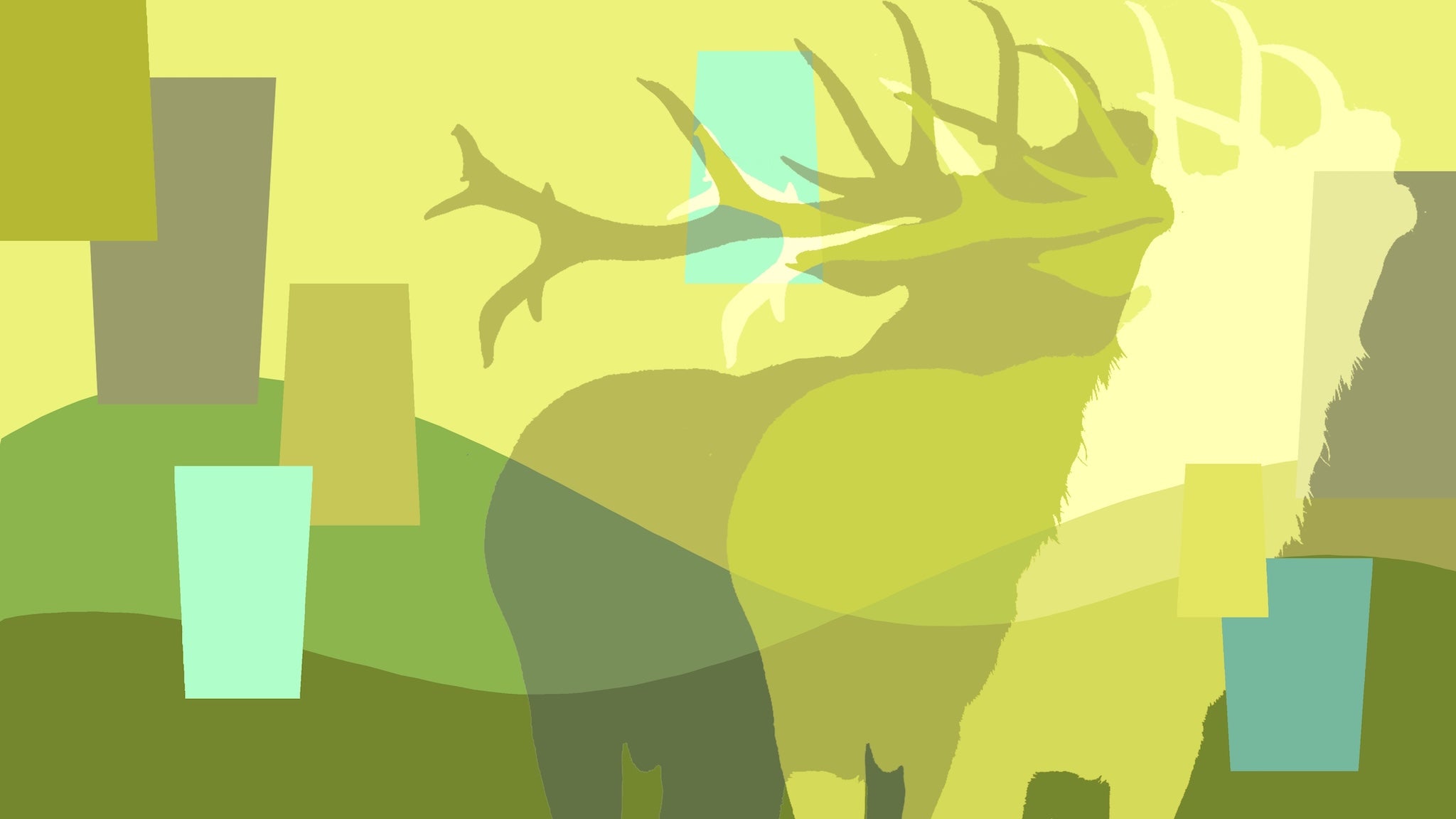 Abstract Moose Wall Mural