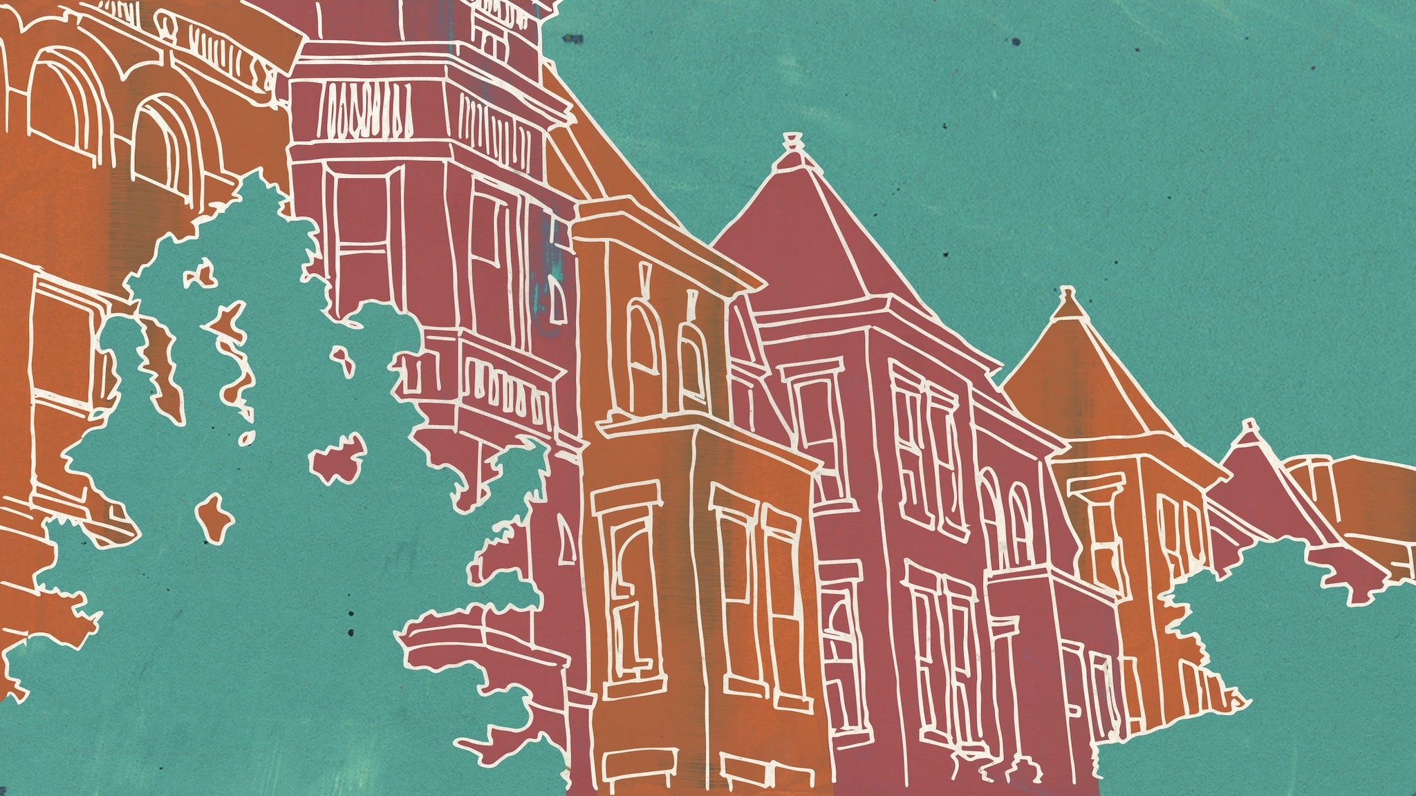 Historic Townhouse Wall Mural
