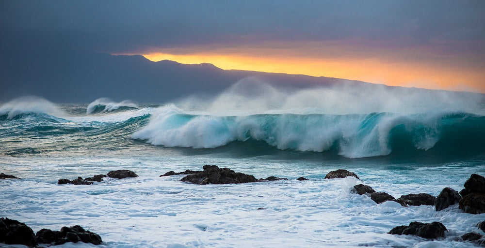 Mountains and Waves Wall Mural
