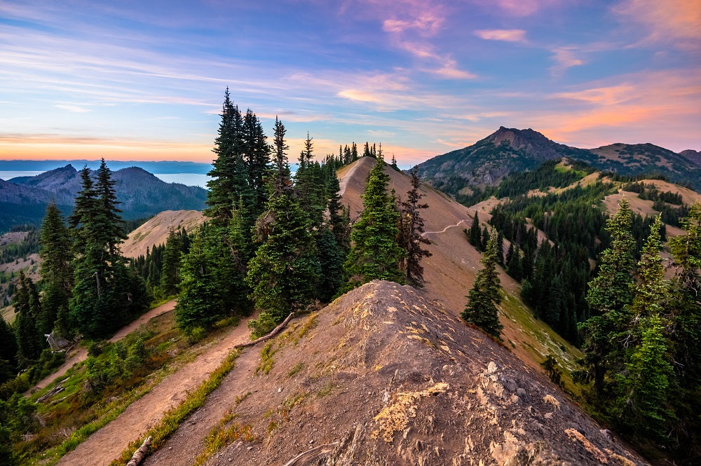 Mountaintop Sunset Wall Mural