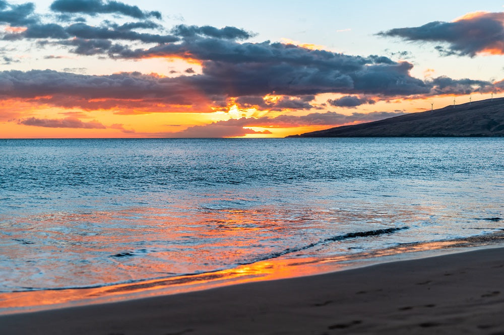 Sunset Over The Beach Wall Mural