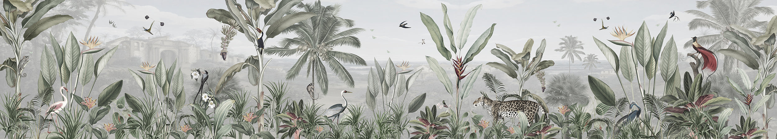 Botanical Beauty Panorama Wall Mural