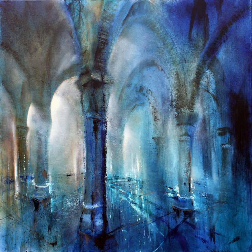 Light Falls Into The Pillared Hall Wall Mural