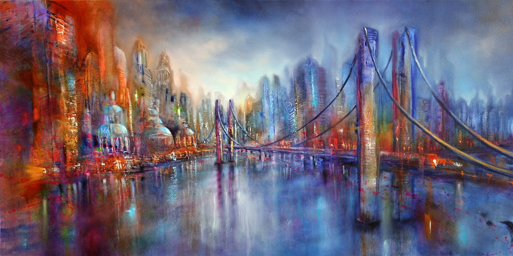 On Road Variant in Pink and Violet Wall Mural