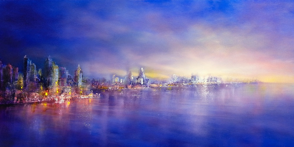 Arriving - Variant in Violet Wall Mural