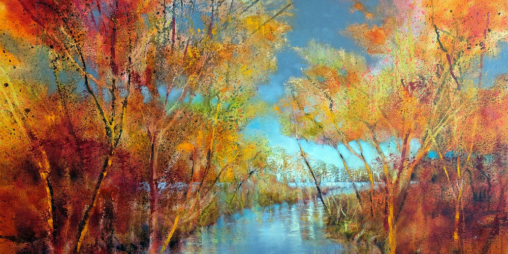 Autumn Joys and a Blue Sky Wall Mural