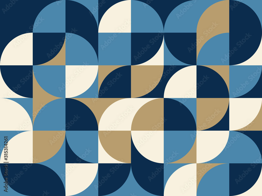Mid-Century Abstract Vector Pattern Wall Mural