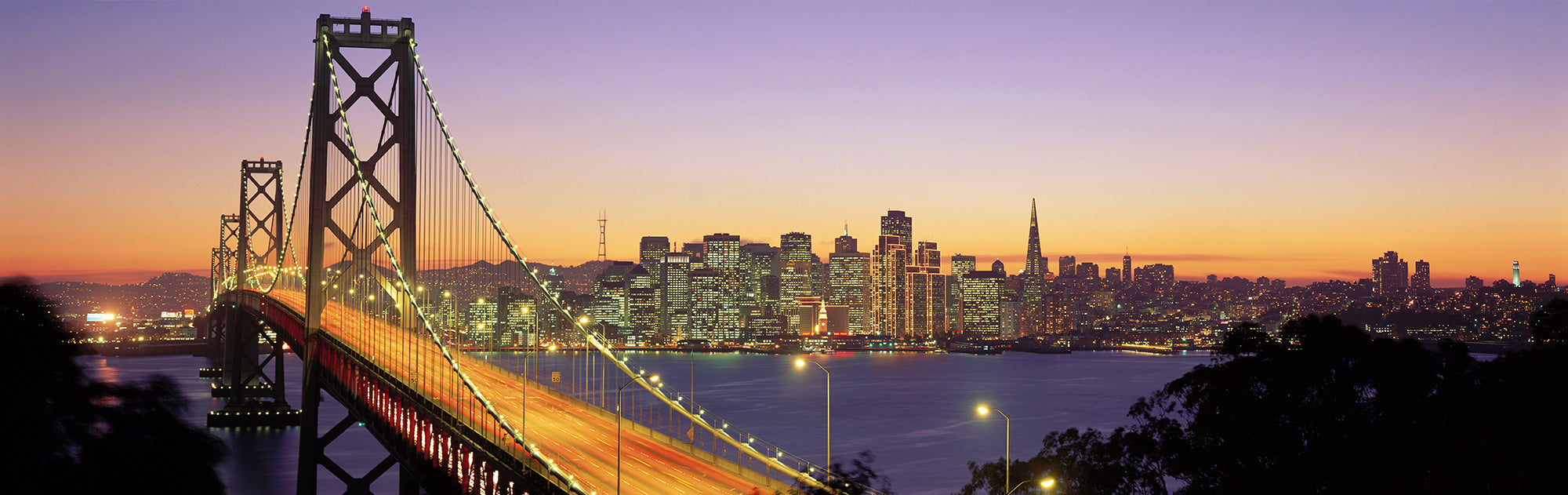 Bay Bridge At Night, San Francisco, California, USA Wall Mural