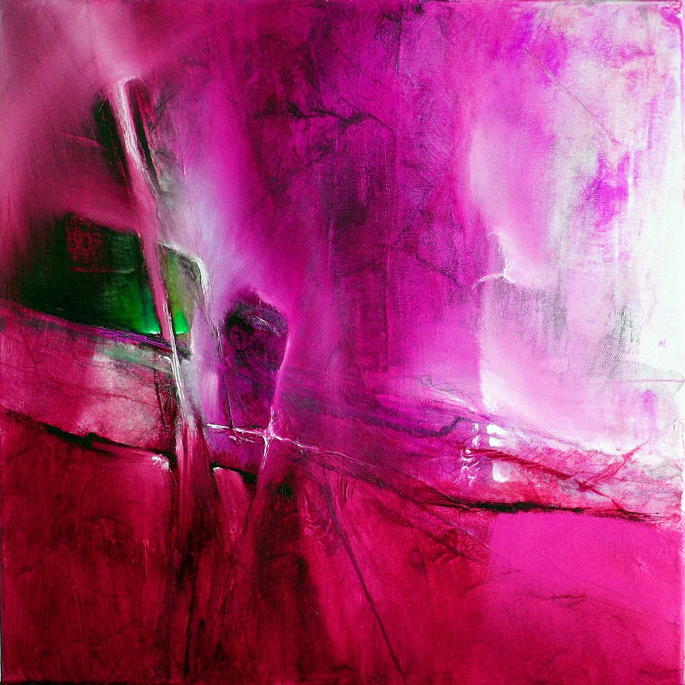Green Emerald in Pink Wall Mural