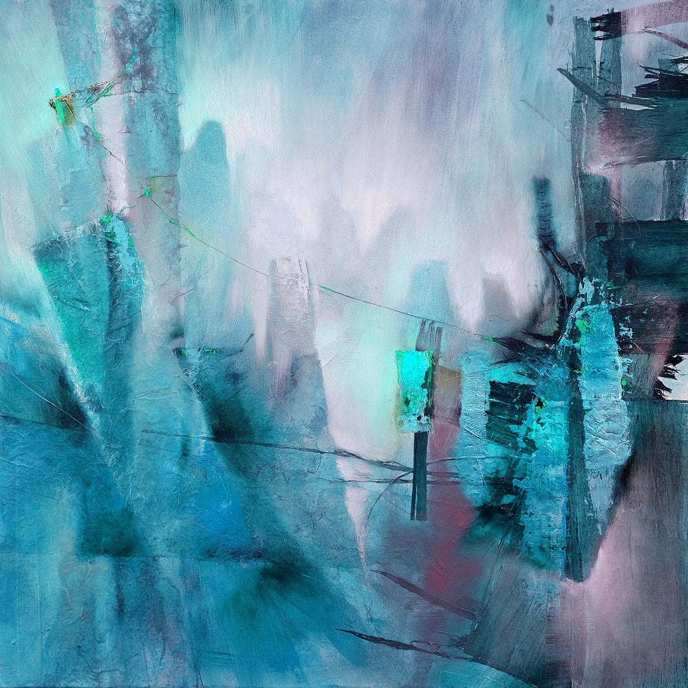 Detached Turquoise Fantasy Wall Mural