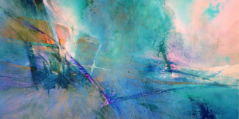 Flying Away Rose, Apricot and Turkis Wall Mural