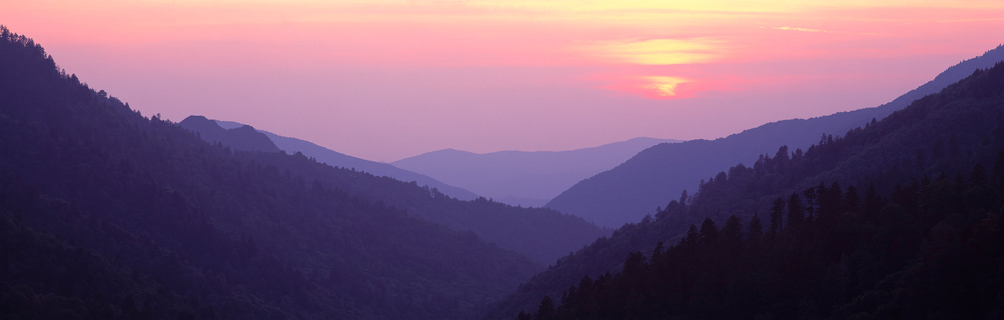 Silhouette Of Mountains At Sunset, Great Smoky Mountains, Great Smoky Mountains National Park, Tennessee, USA Wall Mural