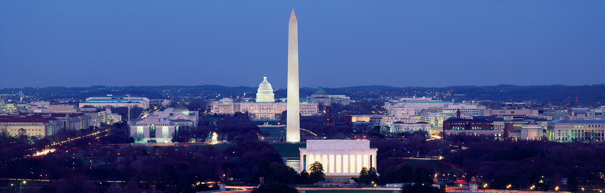 High Angle View Of A City, Washington DC, USA Wall Mural