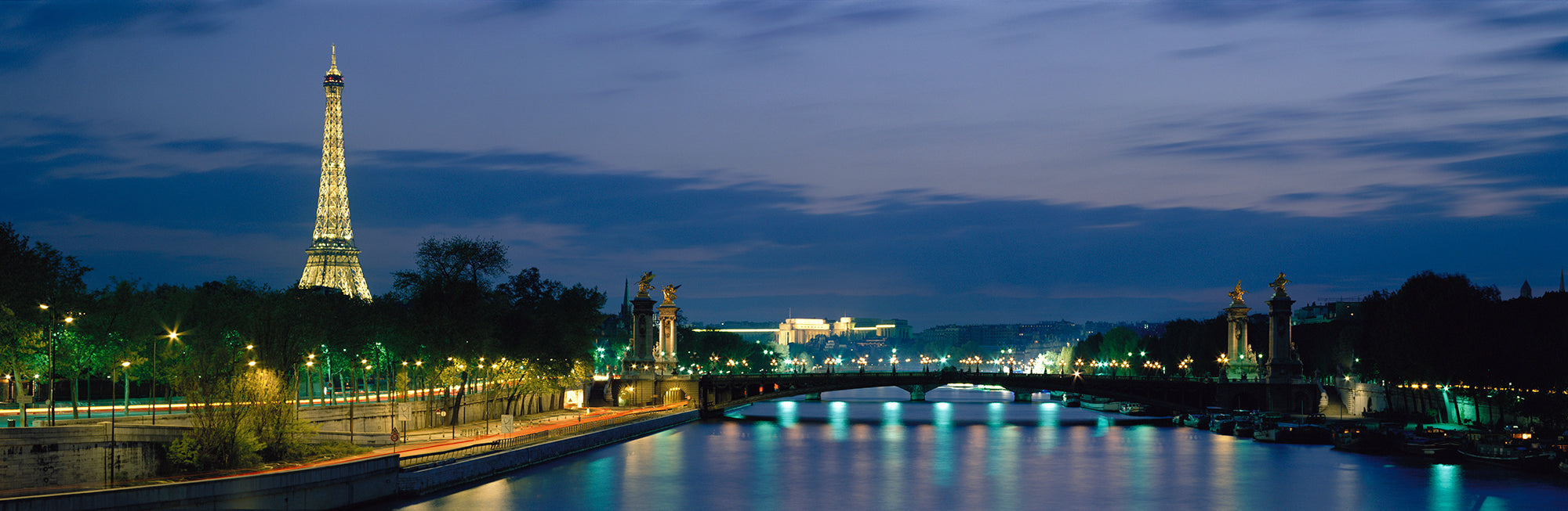 France, Paris, Eiffel Tower , Seine River Wall Mural