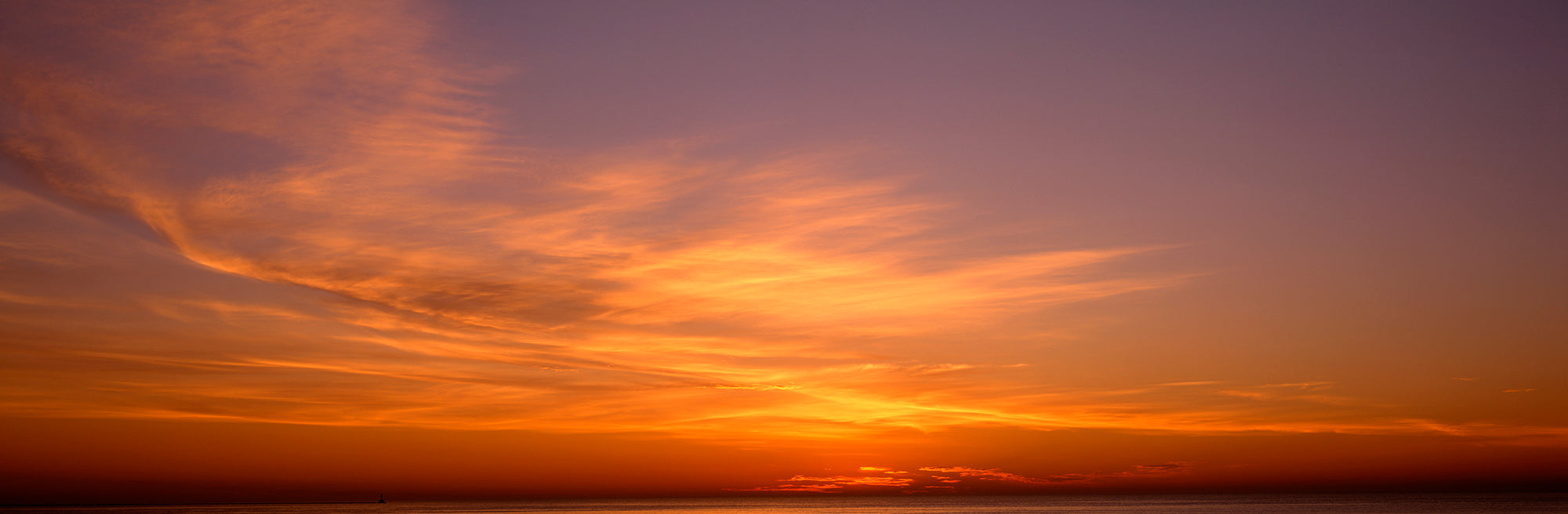 Sunset Over Lake Michigan Chicago IL USA Wall Mural