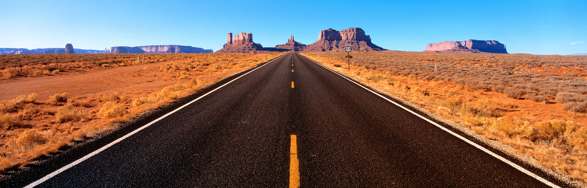 Empty Road, Clouds, Blue Sky, Monument Valley, Utah, USA, Wall Mural