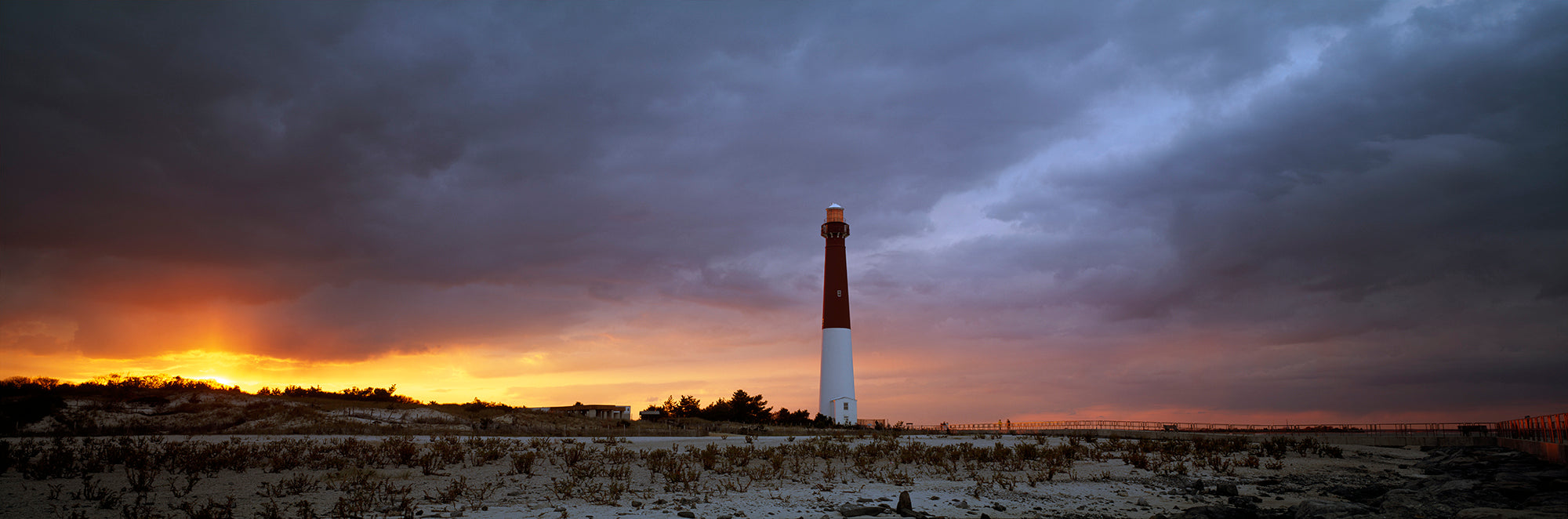 Sunset, Barnegat Lighthouse State Park, New Jersey, USA Wall Mural