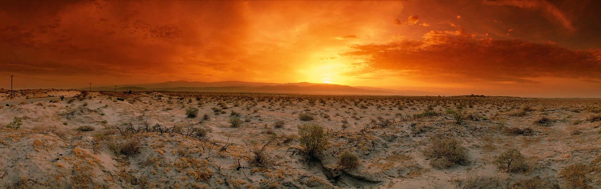 Sunset Over A Desert, Palm Springs, California, USA Wall Mural