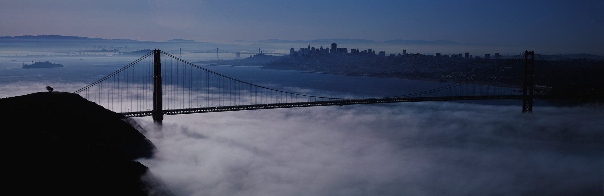 USA, California, San Francisco, Fog Over Golden Gate Bridge Wall Mural