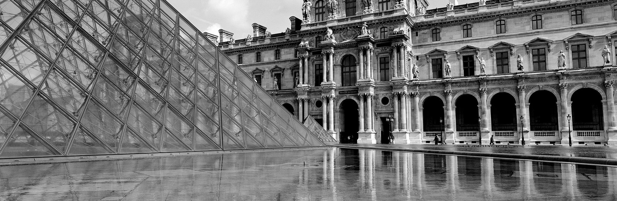 Pyramid In Front Of An Art Museum, Musee Du Louvre, Paris, France Wall Mural