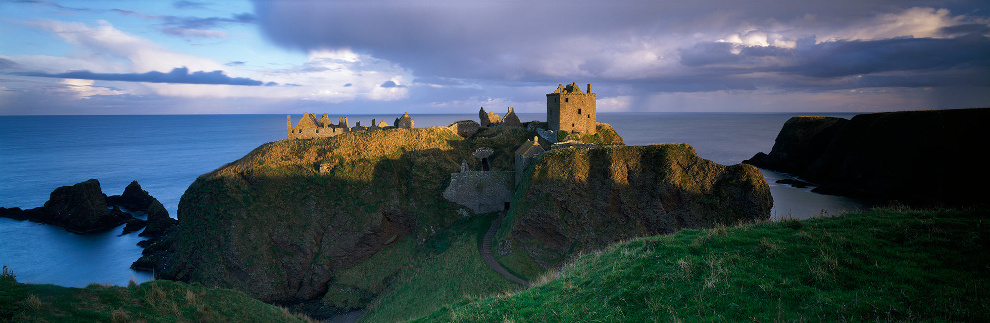 High Angle View Of A Castle, Dunnottar Castle, Grampian, Stonehaven, Scotland Wall Mural