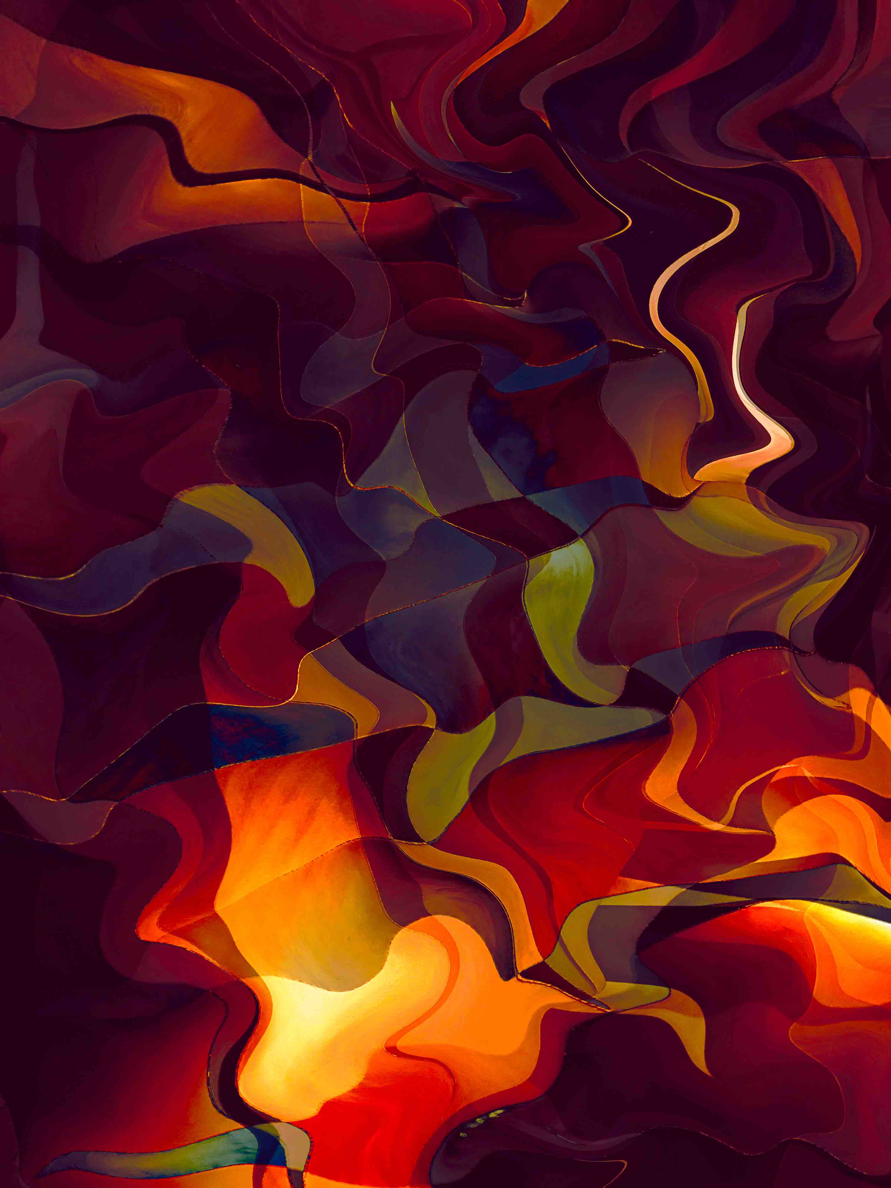 Odyssey in Vermillion Wall Mural