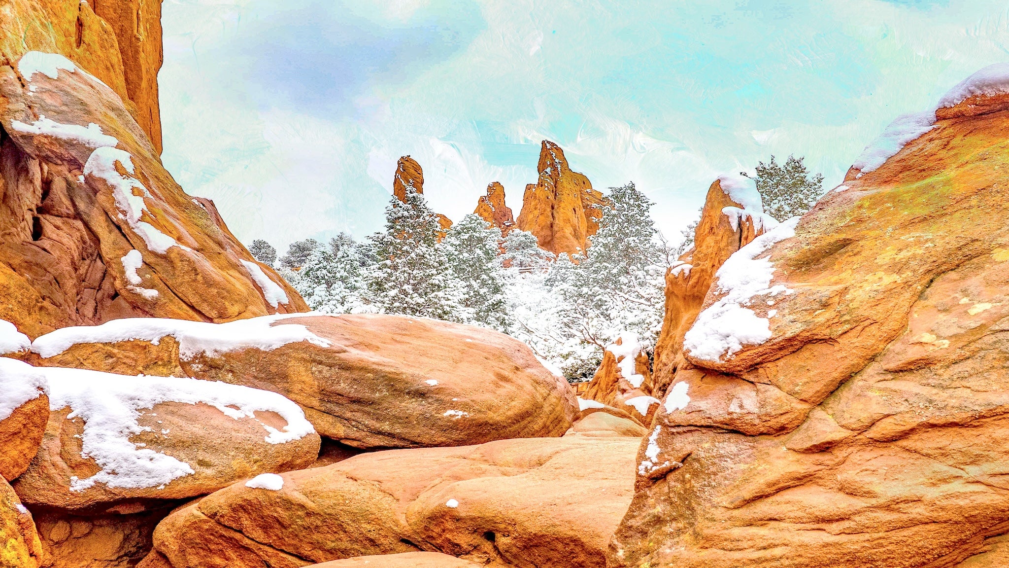 Snowy Desert Wall Mural