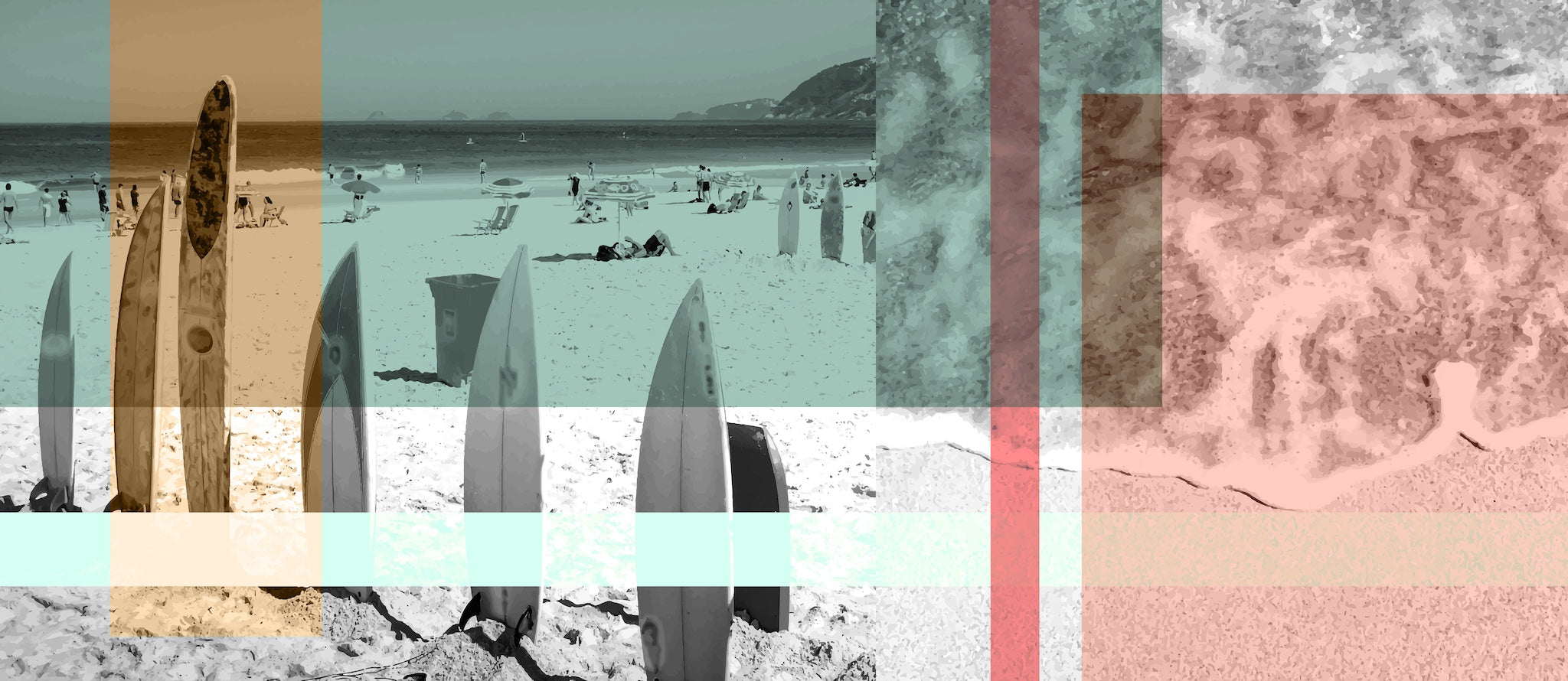 Surfboard Spectrum Wall Mural
