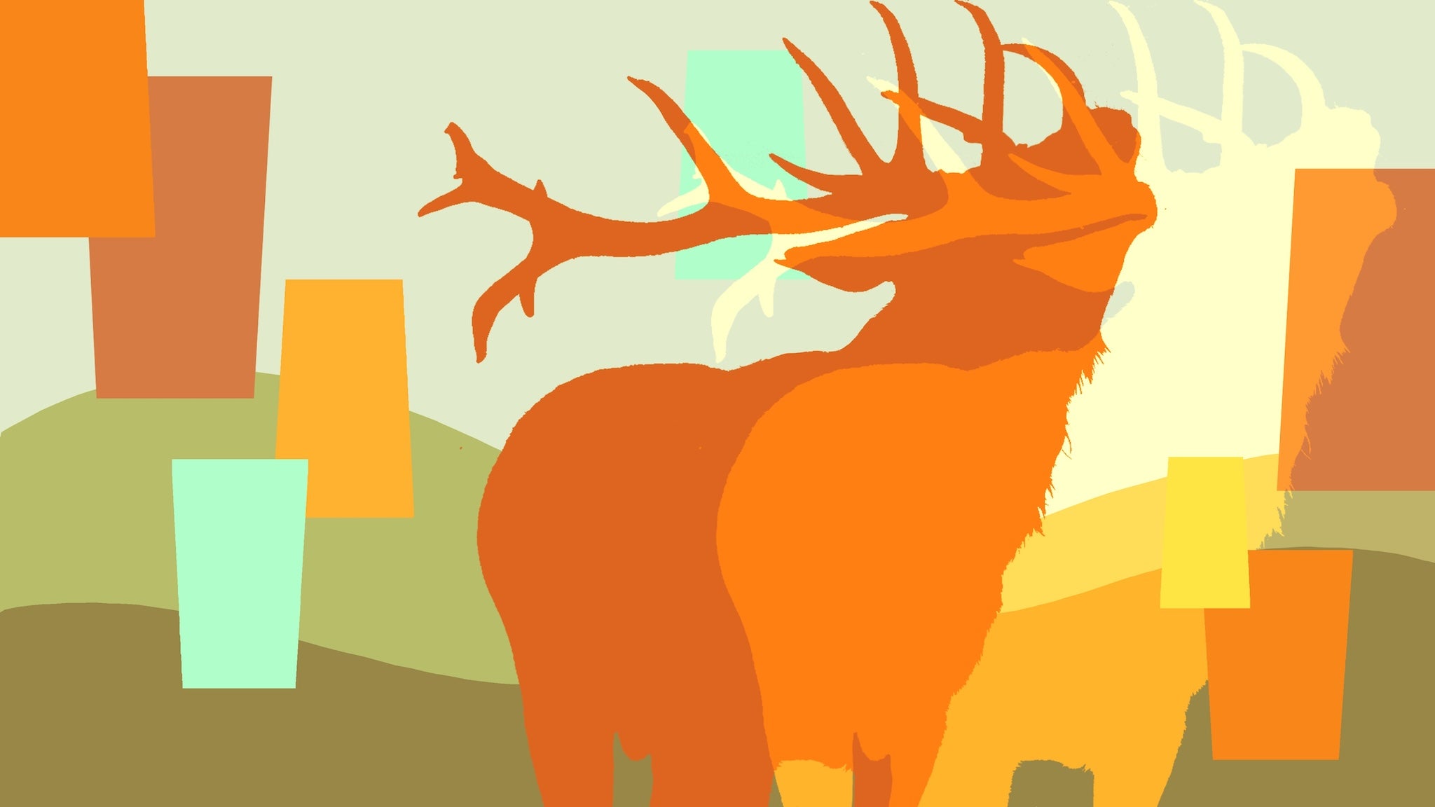 Abstract Moose Wall Mural