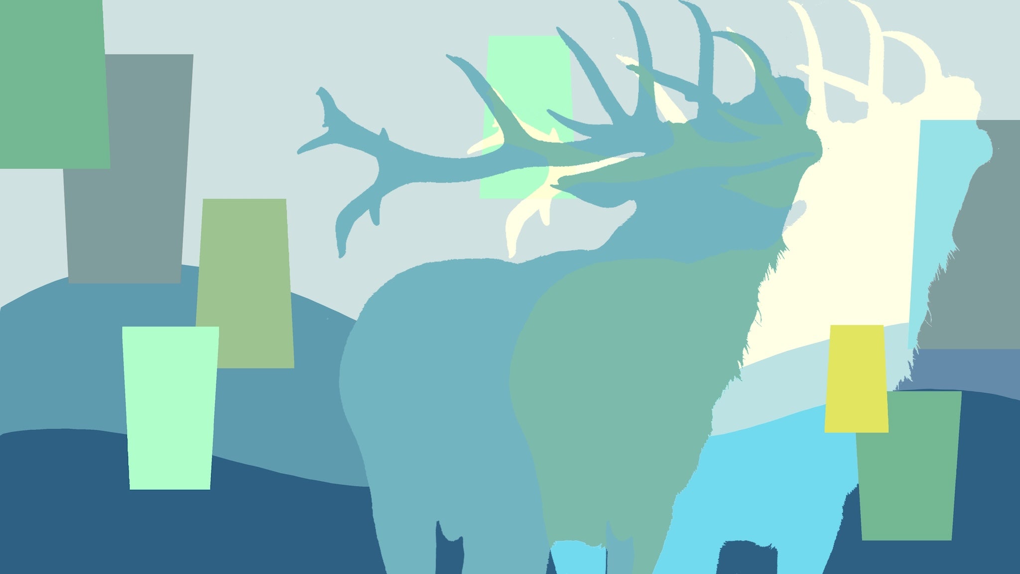 Abstract Moose Wall Mural