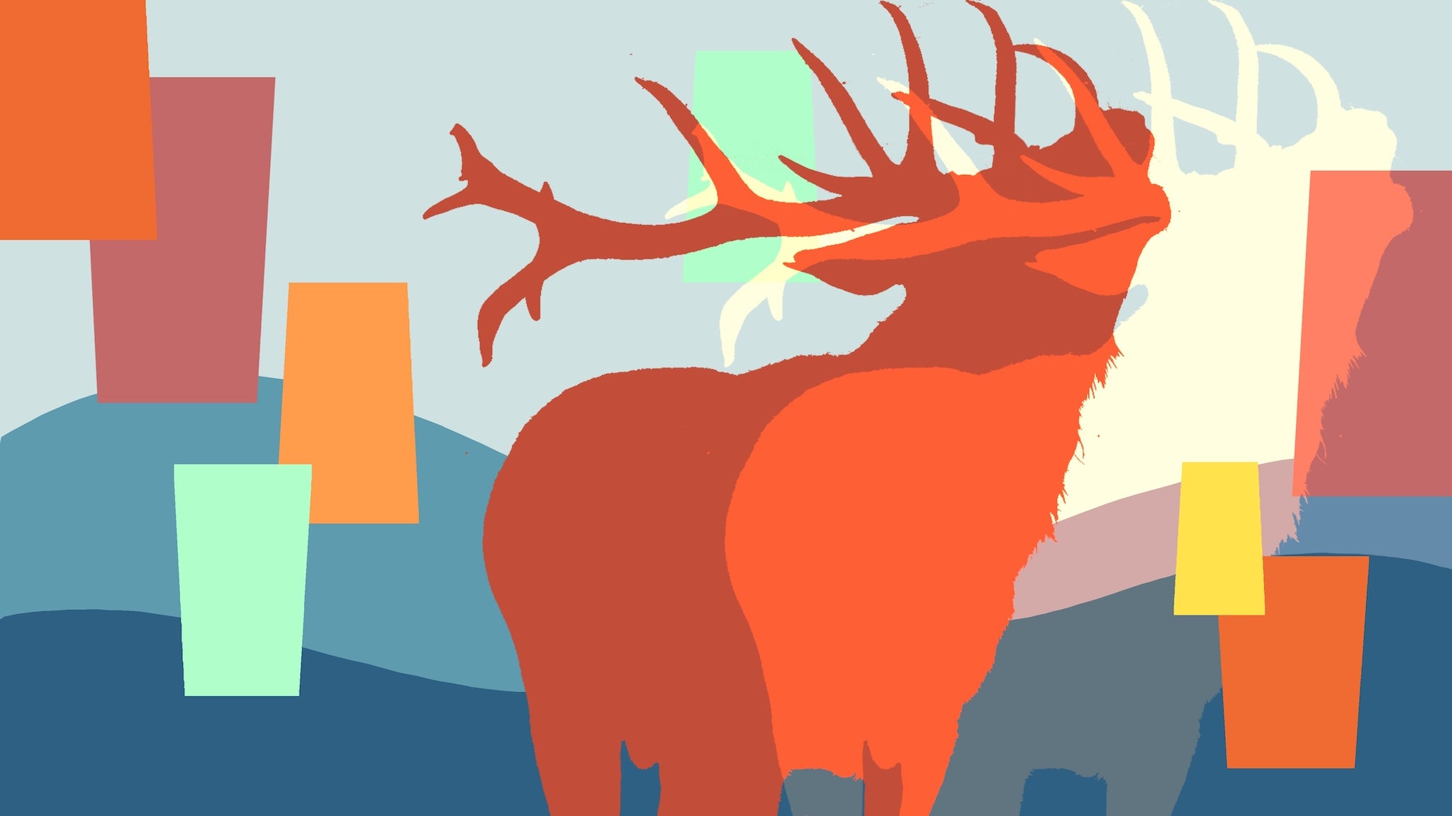 Abstract Moose Wall Mural