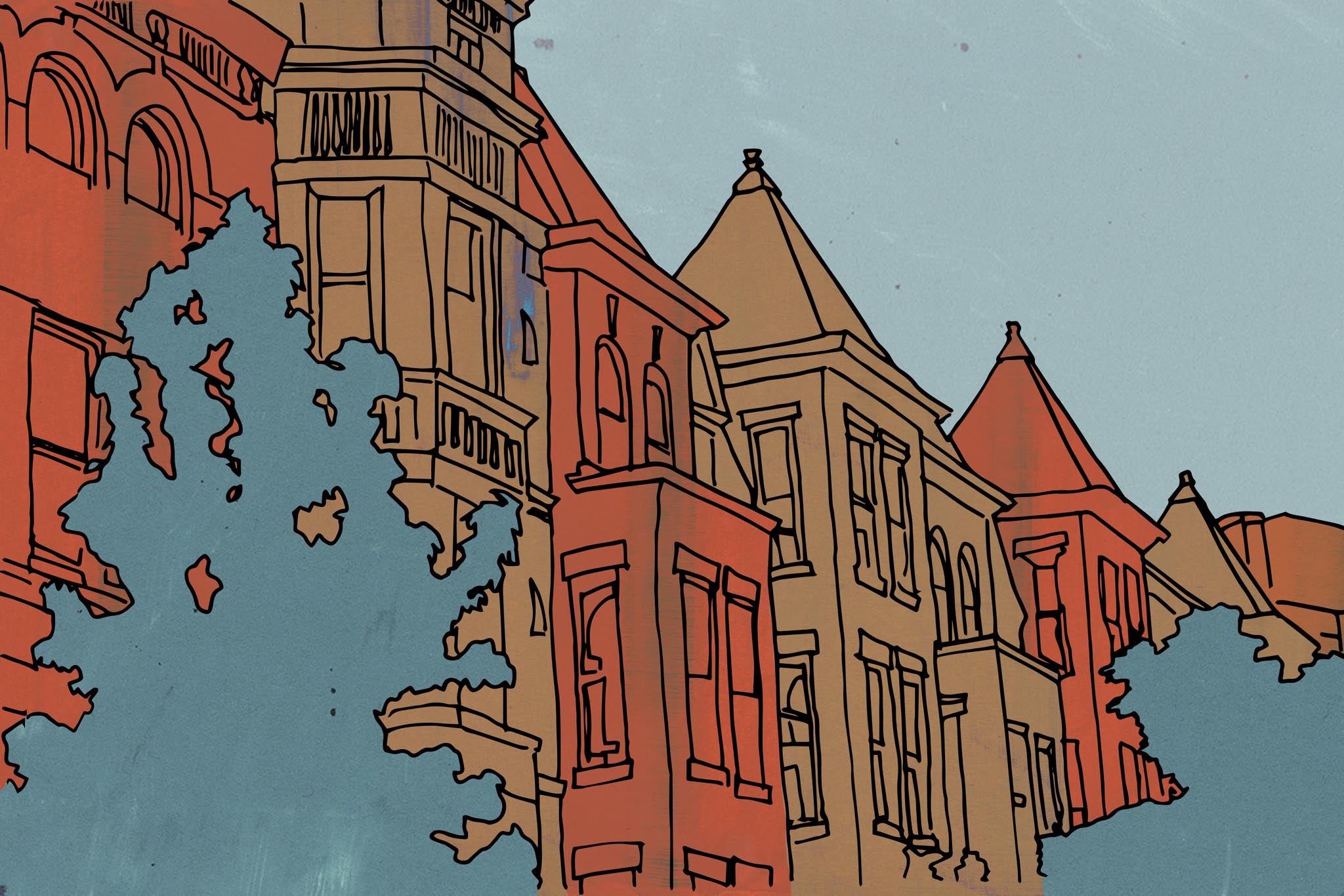 Historic Townhouse Wall Mural