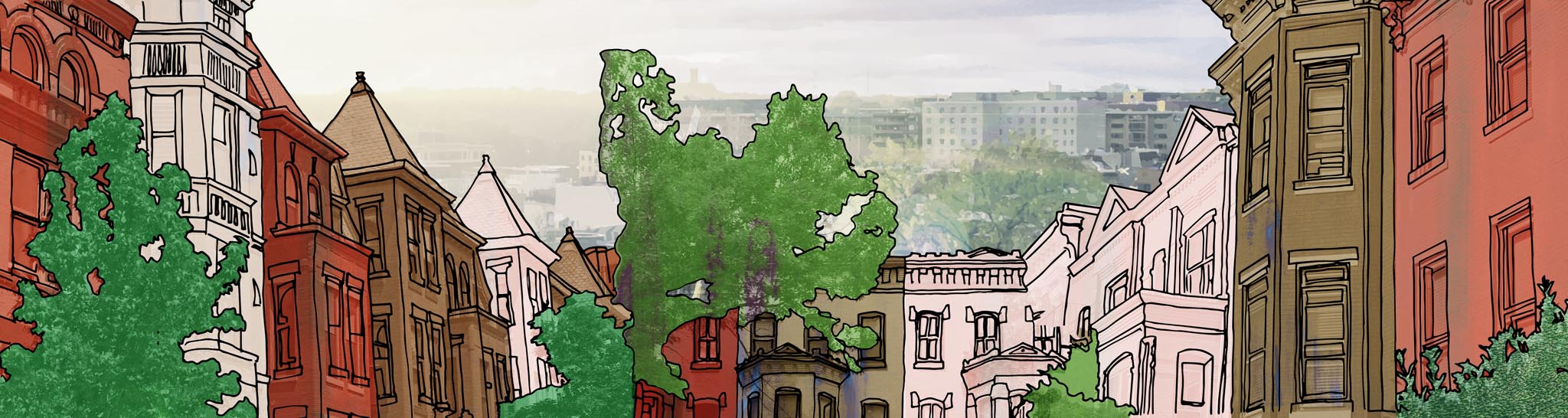 Historic Townhouse Wall Mural