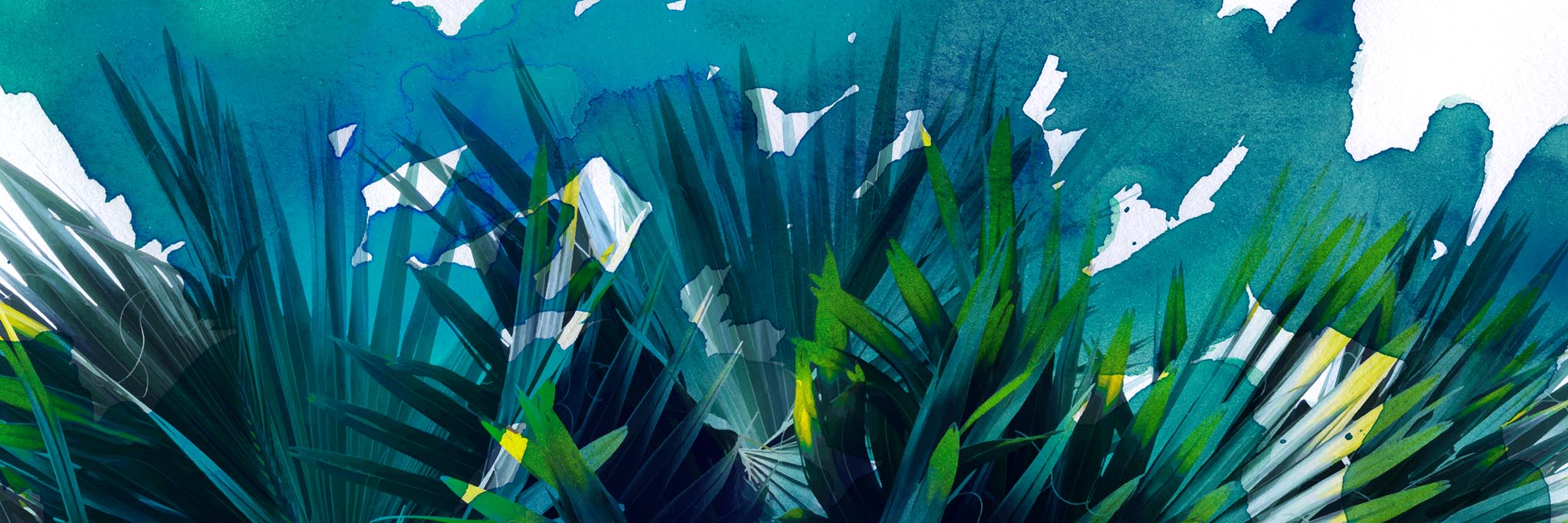 Emerald Palms Wall Mural