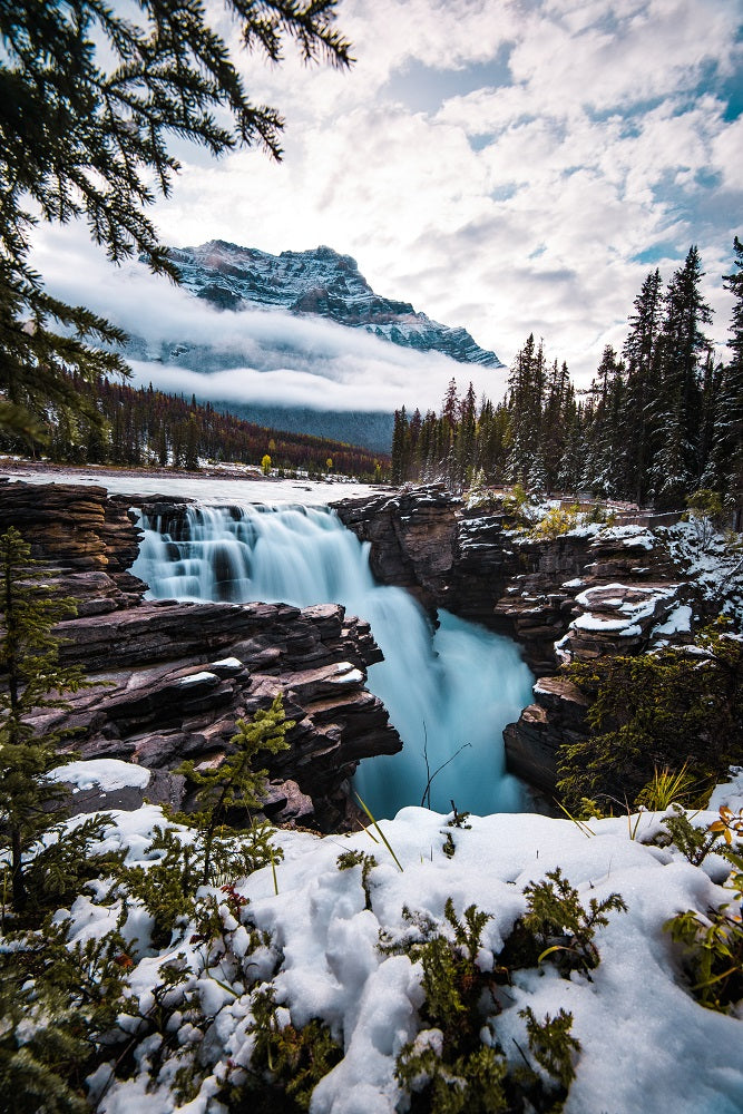 Wintry Waterfall Wall Mural